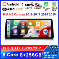 Android 13 AutoRadio Car Intelligent System For KIA K5 Optima 2016-2019 12.3 Inch 8 Core 8G+256G QLED 1920*720 Wireless Carplay