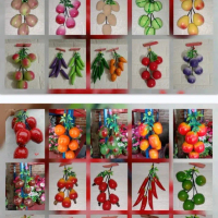 Buah kayu artificial / bunga hias gantung dekorasi dinding / hiasan buah gantung / dekorasi hiasan p