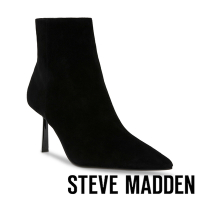 STEVE MADDEN-SABINE 麂皮尖頭細跟短靴-黑色