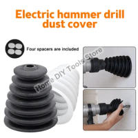 Electric Drill Dust Cover Rubber Impact Hammer Drill Dust Collector Dustproof Device Power Tool Accessories With 4 Rubber Pads