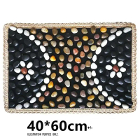 Geanco Real Cobblestone Foot Massage Mat Reflexology Massage Mat Foot Stone Walk Acupressure Mat Pad