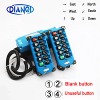 2 Transmitters + 1 Receiver Industrial Remote Controller Switches 8 Channels Buttons Keys Direction Hoist Crane F21-E2B-8 Blue