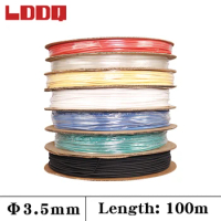 LDDQ 3.5mm 100meter 7 Colors Cable Sleeve Shrinkage Ratio 2:1 Shrink Wrap Shrink Tube Heat Shrink Tubing Tube Heat Shrink Tubing