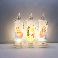 Ozara Lilin Motif Tuhan Yesus Dan Bunda Maria Lampu Lilin Led Plastik Terlaris