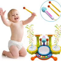 Baby Musical Keyboard Piano Drum Set Learning Light Up Toy Early Educamional Montessori Toys For Babies Toddler Boys Kids Gifts