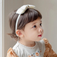 【Happy Prince】韓國製 Rose純白雪絨蝴蝶結女嬰兒童髮帶(女童髮飾)