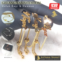 KRISNA MONEL - Gelang Serut Slide Custom Nama Bracelet Titanium