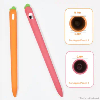 Cartoon Carrot Shape Silicone Stylus Pen Protective Cover for Apple Pencil 1/2