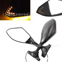 Sesuai untuk Suzuki GSX250R 125 150/600/750 1300 dengan Cermin Cermin Belakang Motosikal LED Isyarat