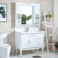 【浴室櫃】.衛浴PVC簡約歐式落地柜現代浴室柜組合衛生間洗臉盆洗手池洗漱臺