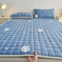 Milk velvet winter mattress pad, warm single mattress for student dormitory, plush dormitory mattres