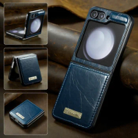 Luxury Slim Leather Phone Case For Samsung Galaxy Z Flip5 Shockproof Flip Case Phone Cover Lover Christmas Gifts