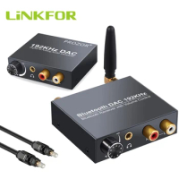 LiNKFOR 192kHz Digital to Analog Audio Converter with Bluetooth-compatible Receiver Wireless DAC Audio For HiFi Stereo Audio DAC