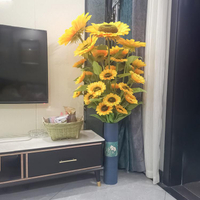 向日葵仿真花假花擺件干花花束裝飾大高枝太陽花客廳擺設花植物高