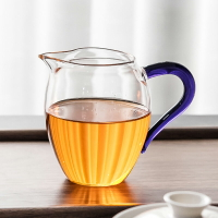 玻璃公道杯帶手柄公杯透明茶漏耐熱加厚茶海茶具四方高端分茶器I