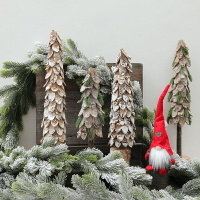 迷你小型圣誕樹擺件室內小孩兒童房間裝飾臥室擺設幼兒園木質擺飾