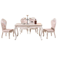 Faux Marble Top Table Dining Room Furniture Set