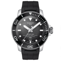 TISSOT 天梭 官方授權 Seastar 2000 海洋之星600米潛水機械錶 迎春好禮-黑/46mm T1206071744100