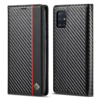 For Samsung Galaxy A51 4G M40S Carbon Fiber Leather Case With Stand Card Slots For Samsung Galaxy A15 A71 4G M70S