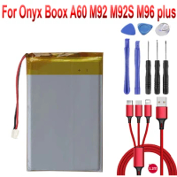 2500mAh 3.7v Battery For Onyx Boox A60 M92 M92S M96 plus I62ML E-book DVR POWER BANK+USB cable+toolki