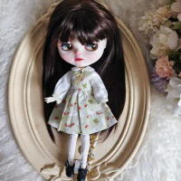 Handmade blythe doll clothes monster high doll pale green Classic Dress for Blythe doll Accessories OB22 OB24 AZONE