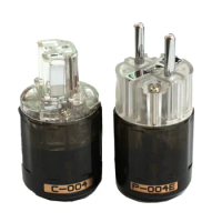 Oyaide C-004 P-004E Schuko Europe EU Power Plug Rhodium Plated IEC Audio Connector Female-Male MATIHUR audio Transparent hifi