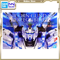 BANDAI Original PB PG 1/60 Unicorn Gundam Perfectibility Full Psycho-frame Prototypr Mobile Suit Gunpla Model Kit Assembly