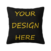 Custom Your Photo Logo Text Print Pillow Case Your Design Here DIY Nordic Cushion Cover Square Pillowcase