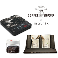 matrix x stopover M1 PRO電子秤+密封罐400ml+衣索比亞Bench Maji咖啡豆藝妓禮盒組
