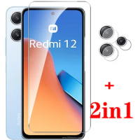 2in1 camera protcetive glass for Xiaomi Redmi 12 4G case tempered glass Redmy 12 Redmi12 4G 6.79'' safety protection film cover