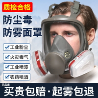 防毒面具全面罩噴漆專用放毒氧氣面罩防塵口罩工業粉塵全臉防護罩
