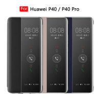 Smart View Flip Cover Leather Phone Case For Huawei P30 P40 Pro P20 P 30 20 Lite P30pro P20pro 30pro Window Slim Funda Hard