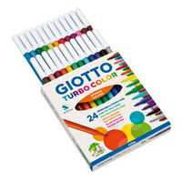 【義大利 GIOTTO】417000  可洗式兒童隨身彩色筆 細 24色/盒