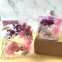 【A-ONE 匯旺】浮游花DIY材料包 永生 永生繡球 短枝乾花材料 花材 馴鹿草 花瓣不凋花 米花永生花 花材 H44