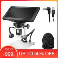 GVDA Mikroskop Digital 7 Inch LCD 1080P HD Microscope Magnifier Tool 1200X Sekolah Laboratorium Elek