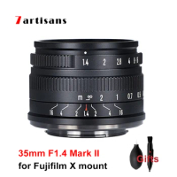 7artisans 35mm F1.4 Mark II Prime Lens APS-C Manual Focus Camera Lens for Fuji Fujifilm XF X Mount Cameras X-T10 X-A3 X-T2 XS10