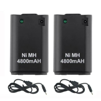 For Xbox 360 Battery 2Pcs 4800mAh Battery With USB Cable For Xbox 360 Gamepad Battery Xbox 360 Wirelss Controller Batteria