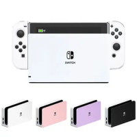 Decorative Front Plate Protective Cover For Nintendo Switch Oled TV Charging Dock Station Candy Color Replacement Faceplate Case