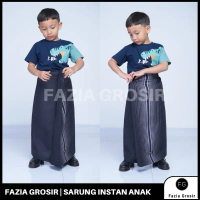 Sarung Instan Anak Laki Laki umur 1-10 Tahun Katun Kombinasi by Rainan ORI Motif Batik Salur Panjang