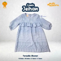 PLEU Gamis Jeihan | Dress Gamis Anak Perempuan Usia 12 Bulan - 3 Tahun 12 bulan Biru