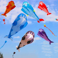 Free shipping large soft kite dolphin kite nylon kite line animated kites flying Gel blaster parafoil kite parachute kite comet