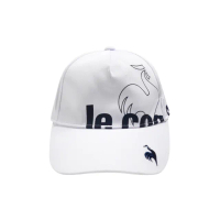 【LE COQ SPORTIF 公雞】高爾夫系列 男款白色大LOGO百搭可調節棒球帽 QGT0J103