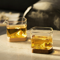 木笙加厚玻璃四方公道杯家用耐熱分茶器茶具配件透明茶海公杯茶道
