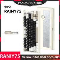 Wob Rainy 75 Mechanical Keyboard Rainy75 Tri-Mode Wireless Bluetooth Keyboards Cnc Aluminum Gamer Keyboard Gasket Hot Swap Rgb