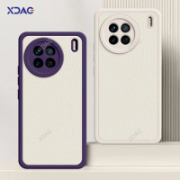 Soft Leather Coque Mobile Phone Back Cover for VIVO X90 S X90S Pro Plus 5G Luxury Lambskin Lens Protection Shockproof Case Shell