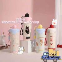 600ml sus316 Tumbler Stainless Steel Thermos Cute Coffee Tumbler Thermos Water Bottle with Straw