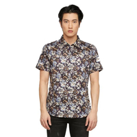 เสื้อเชิ้ตแขนสั้นพิมพ์ลาย Violet Bloom หลากสี (BCS N1 750TP)