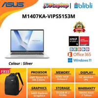 Asus VIVOBOOK M1407KA-VIPS5153M Cool Silver Ryzen AI 5 340 Win11 OHS