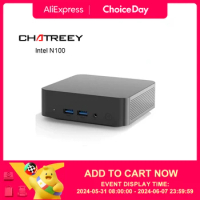 Chatreey T9 Mini PC Intel Alder Lake N100 Windows 11 Ultra Small Pocket Computer Dual SSD Full Function Type-C 4K 60Hz RGB