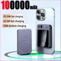 power bank For Xiaomi 50000mAh large capacity wireless magnetic Magsafe PD20W fast charging portable power bank free shipping